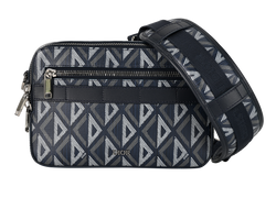 CD Diamond Print Safari Messenger, Canvas, Blue, 21BO0223, DB/B/S, 4*